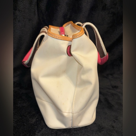 Coach L2K-5078 Canvas Top Handle Bag White & Pink - Picture 6 of 12